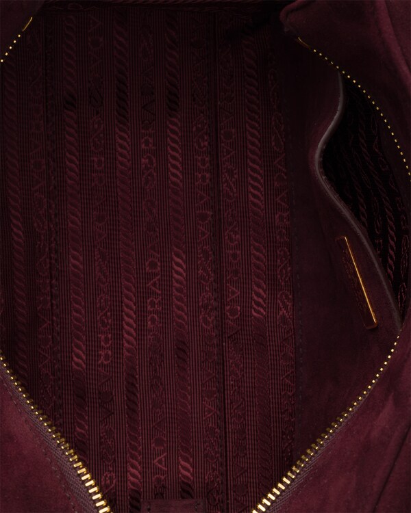 Prada Explore medium suede shoulder bag with flap Prada Explore medium suede shoulder bag with flap