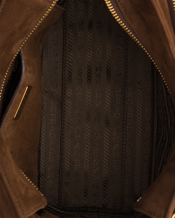 Prada Explore medium suede shoulder bag with flap Prada Explore medium suede shoulder bag with flap