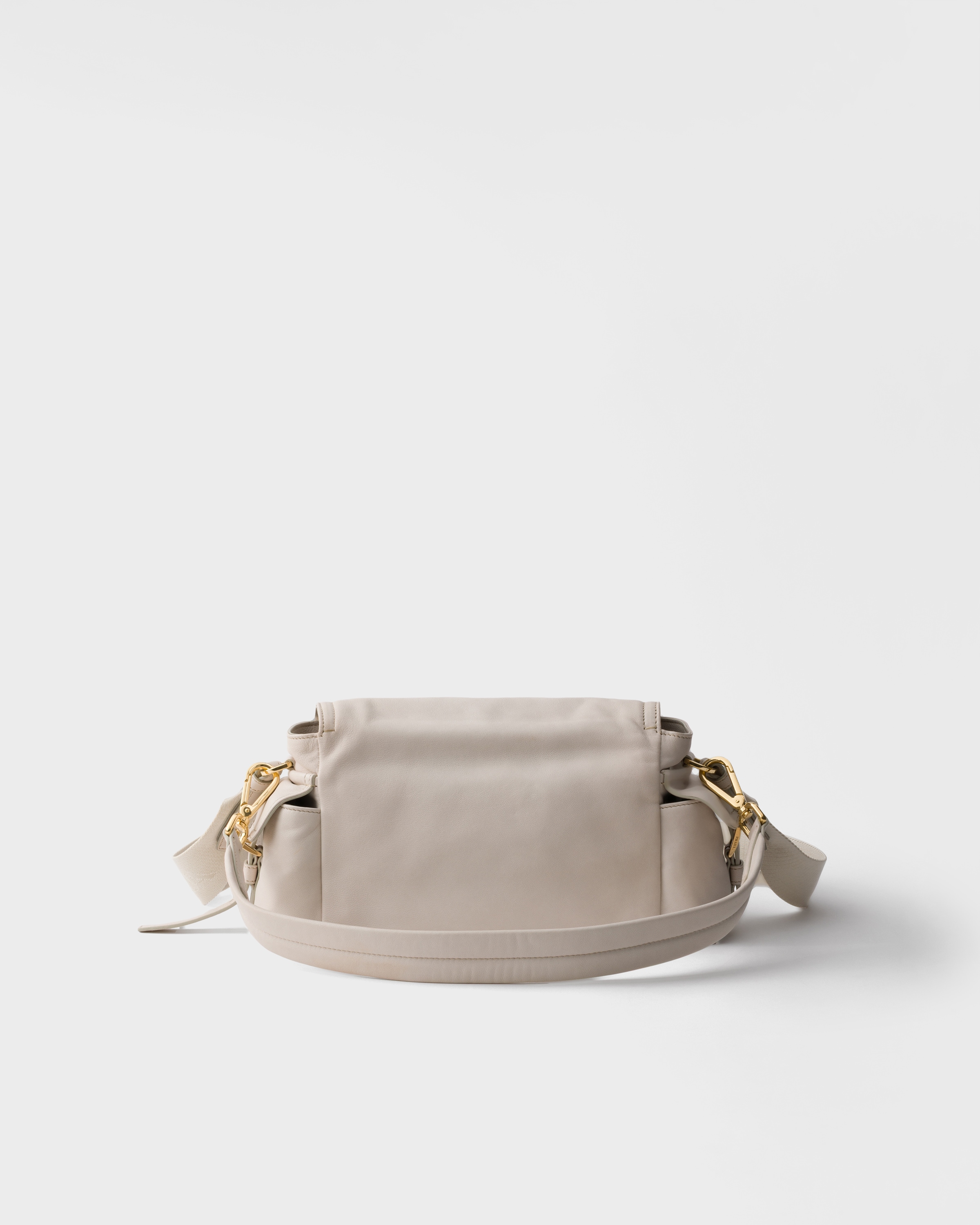 Chalk White Prada Explore medium nappa leather shoulder bag with