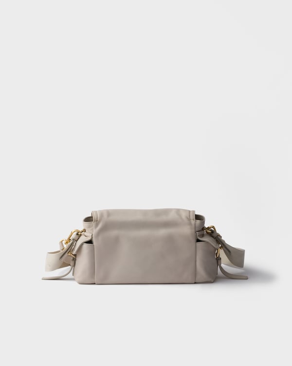 Prada Explore medium nappa leather shoulder bag with flap - Chalk White Prada Explore medium nappa leather shoulder bag with flap - Chalk White