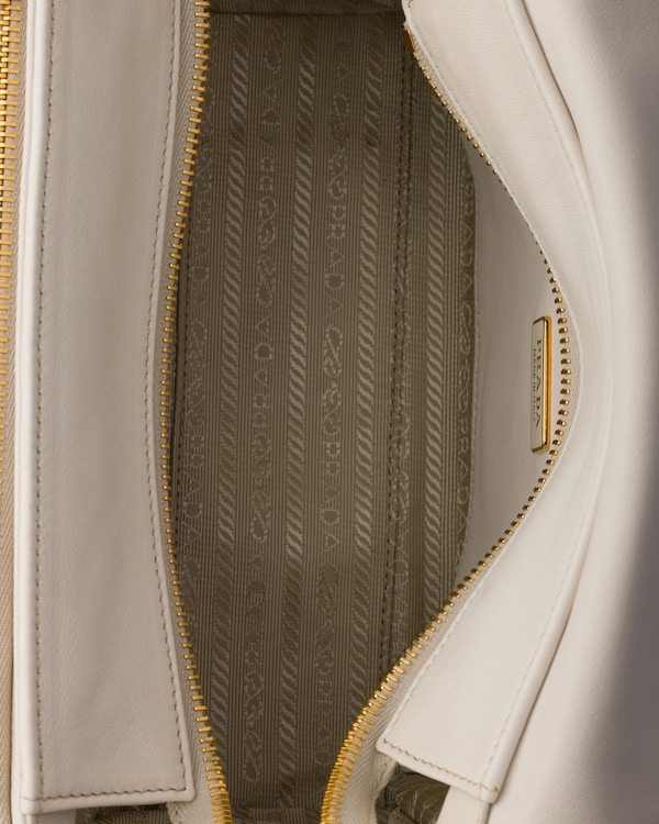 Prada Explore medium nappa leather shoulder bag with flap - Chalk White Prada Explore medium nappa leather shoulder bag with flap - Chalk White