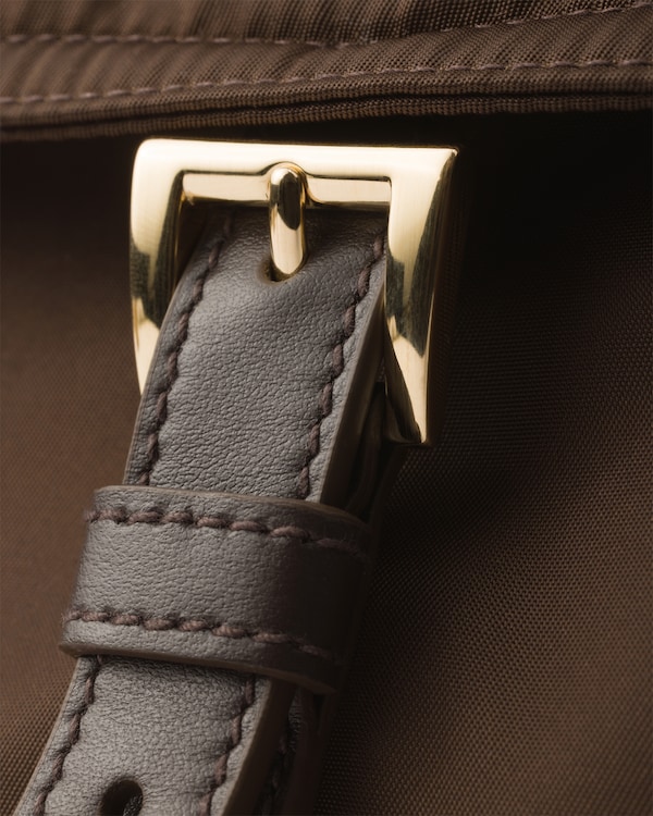 Prada Explore medium Re-Nylon shoulder bag with flap - Sienna Prada Explore medium Re-Nylon shoulder bag with flap - Sienna