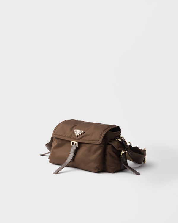 Prada Explore medium Re-Nylon shoulder bag with flap - Sienna Prada Explore medium Re-Nylon shoulder bag with flap - Sienna