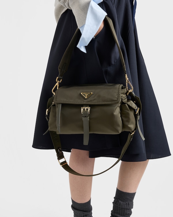 Prada Explore medium Re-Nylon shoulder bag with flap - Forest Prada Explore medium Re-Nylon shoulder bag with flap - Forest