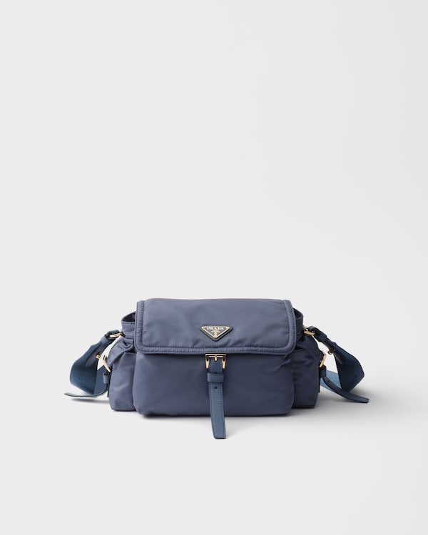 Prada Explore medium Re-Nylon shoulder bag with flap - Aviation Blue Prada Explore medium Re-Nylon shoulder bag with flap - Aviation Blue