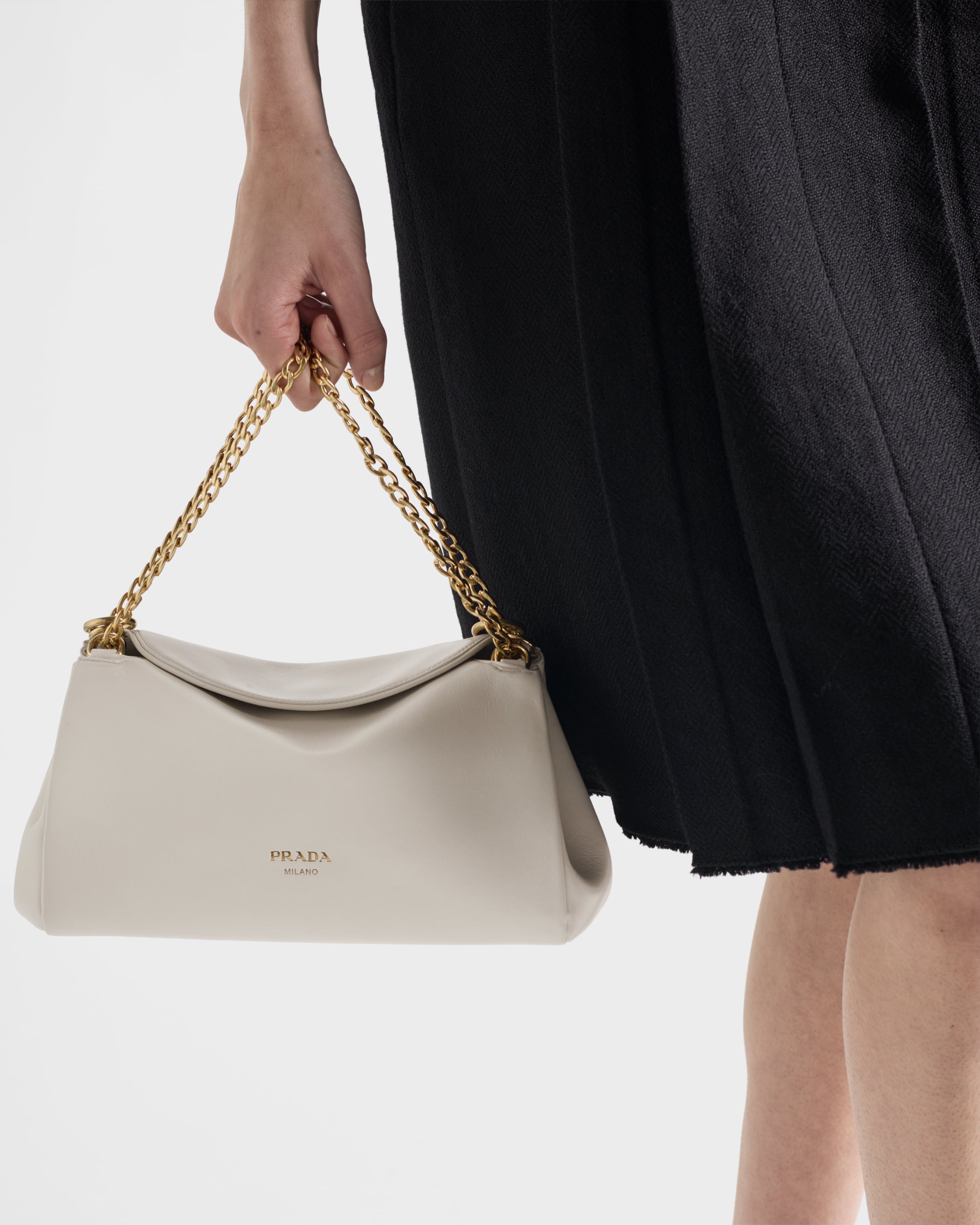 PRADA スモール ナッパレザー Tumulte ショルダーバッグ White Small Prada Tumulte nappa leather bag | PRADA