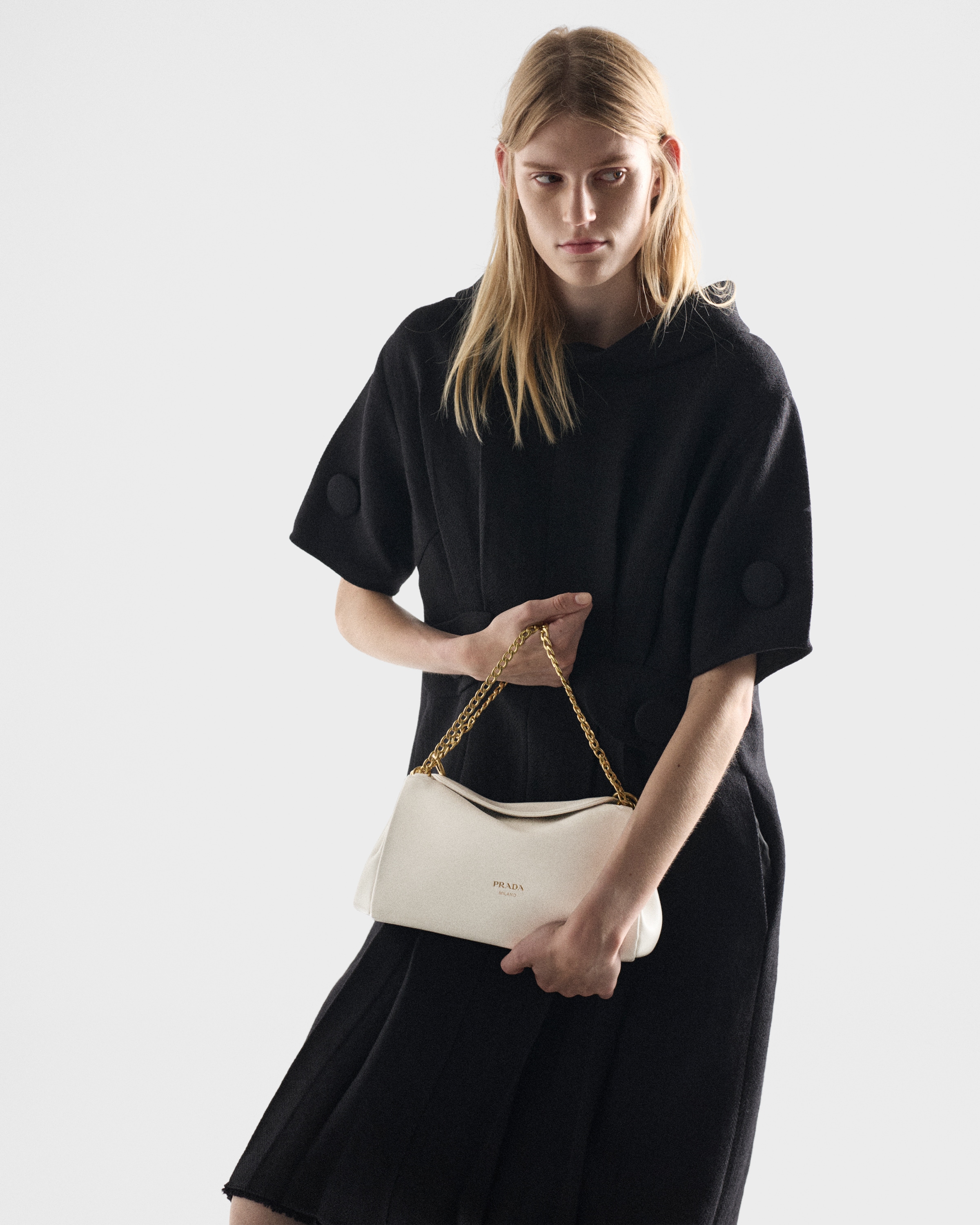 White Small Prada Tumulte nappa leather bag | PRADA