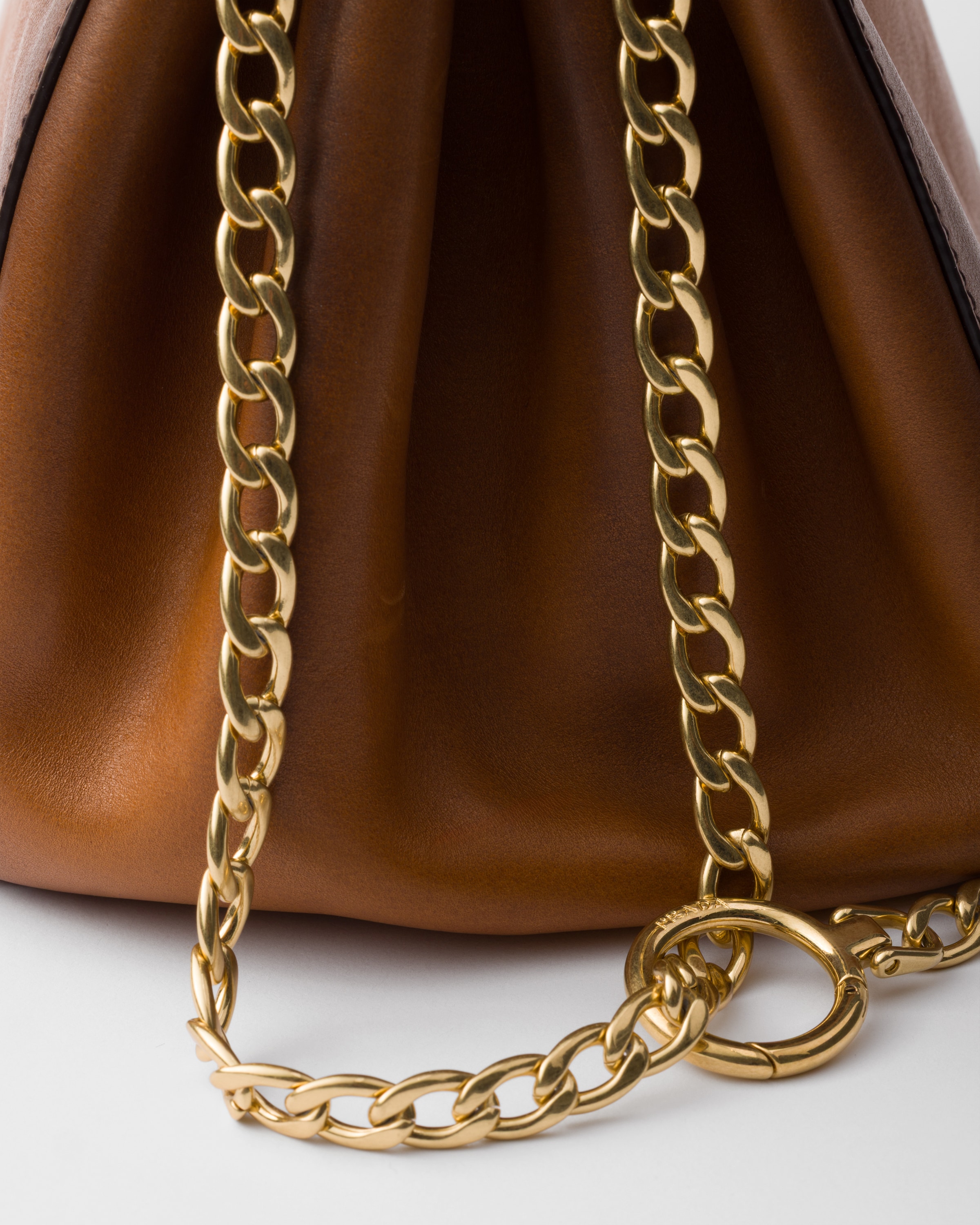 Cognac Small Prada Tumulte leather bag | PRADA