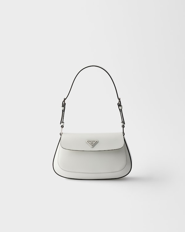 Sac porté épaule Prada Cleo en cuir brossé - Blanc Sac porté épaule Prada Cleo en cuir brossé - Blanc