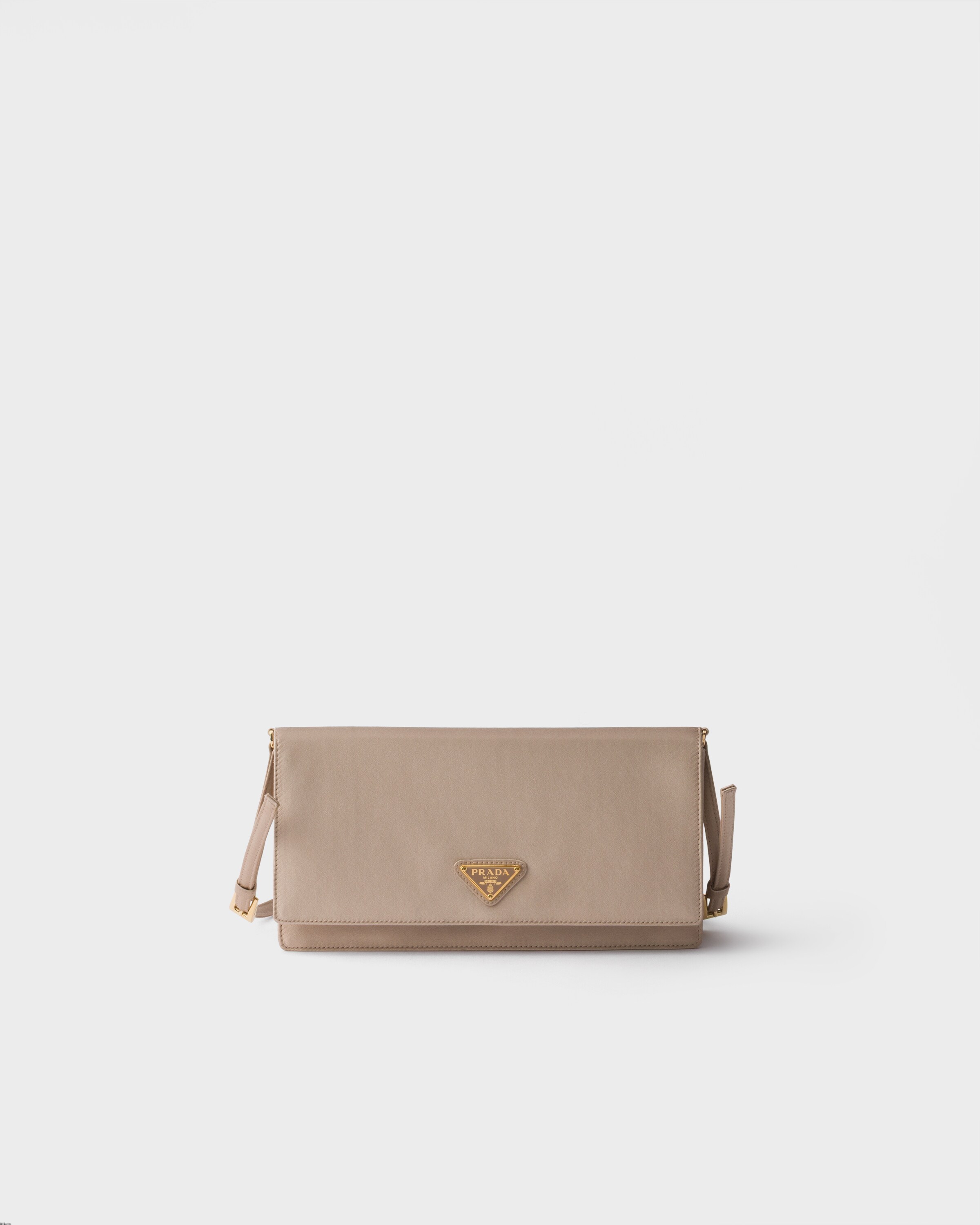Prada Satin Mini Shoulder Bag, Mujer, Cameo