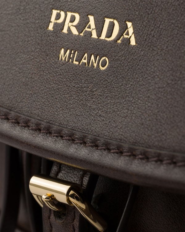 Mini sac porté épaule Prada Corsaire en cuir vieilli - Marron Cacao Mini sac porté épaule Prada Corsaire en cuir vieilli - Marron Cacao