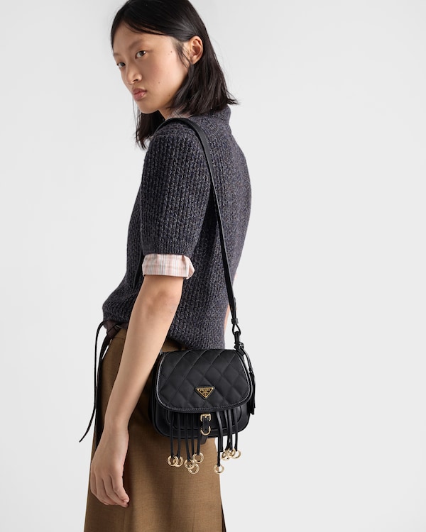 Prada Corsaire Re-Nylon and leather mini shoulder bag - Black Prada Corsaire Re-Nylon and leather mini shoulder bag - Black