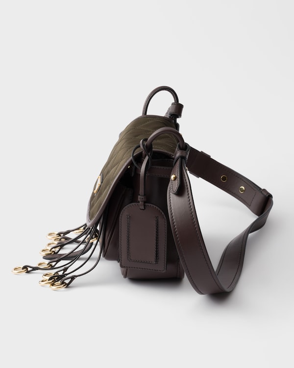 Mini sac porté épaule Prada Corsaire en Re-Nylon et cuir - Forêt/Marron Foncé Mini sac porté épaule Prada Corsaire en Re-Nylon et cuir - Forêt/Marron Foncé
