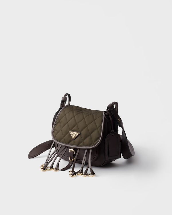Mini sac porté épaule Prada Corsaire en Re-Nylon et cuir - Forêt/Marron Foncé Mini sac porté épaule Prada Corsaire en Re-Nylon et cuir - Forêt/Marron Foncé
