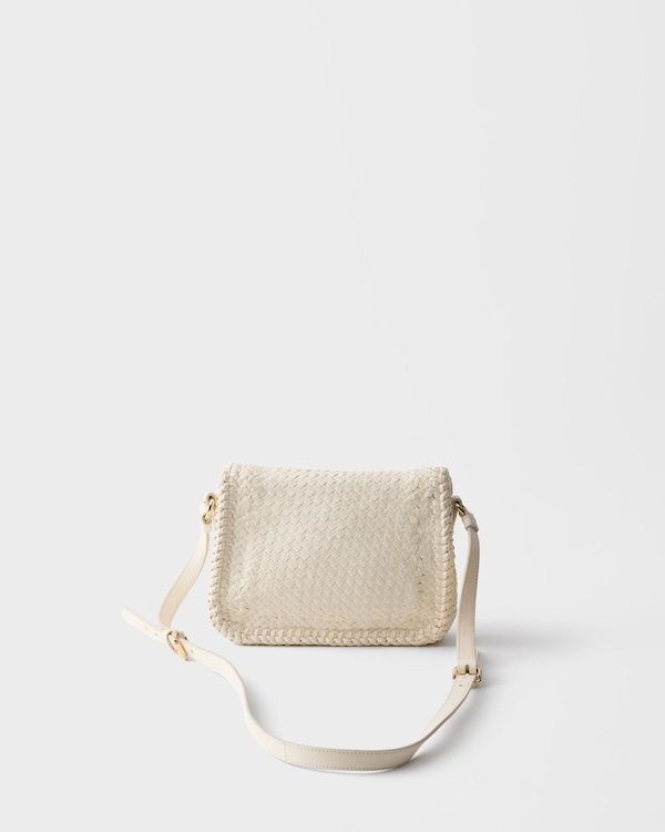 Woven leather mini shoulder bag - White Woven leather mini shoulder bag - White