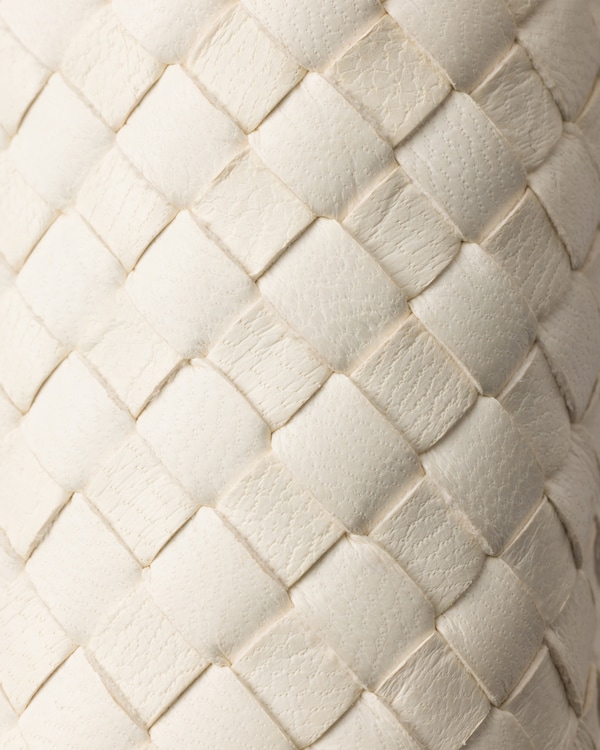 Woven leather mini shoulder bag - White Woven leather mini shoulder bag - White