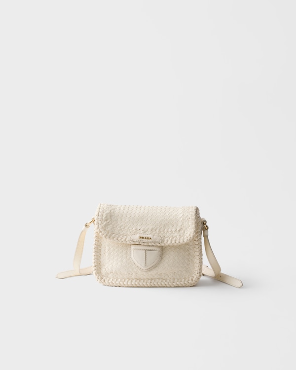 Woven leather mini shoulder bag - White Woven leather mini shoulder bag - White