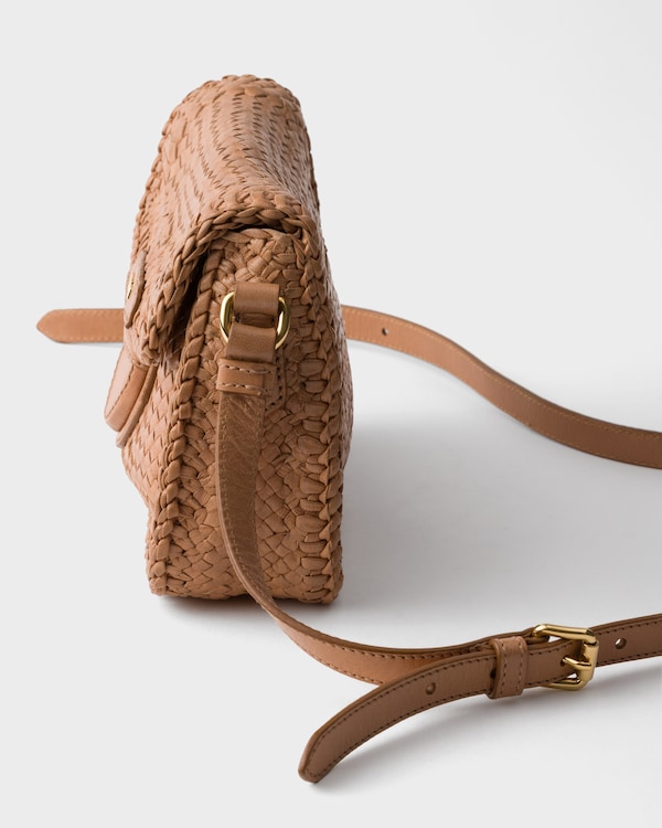 Woven leather mini shoulder bag - Sand Beige Woven leather mini shoulder bag - Sand Beige