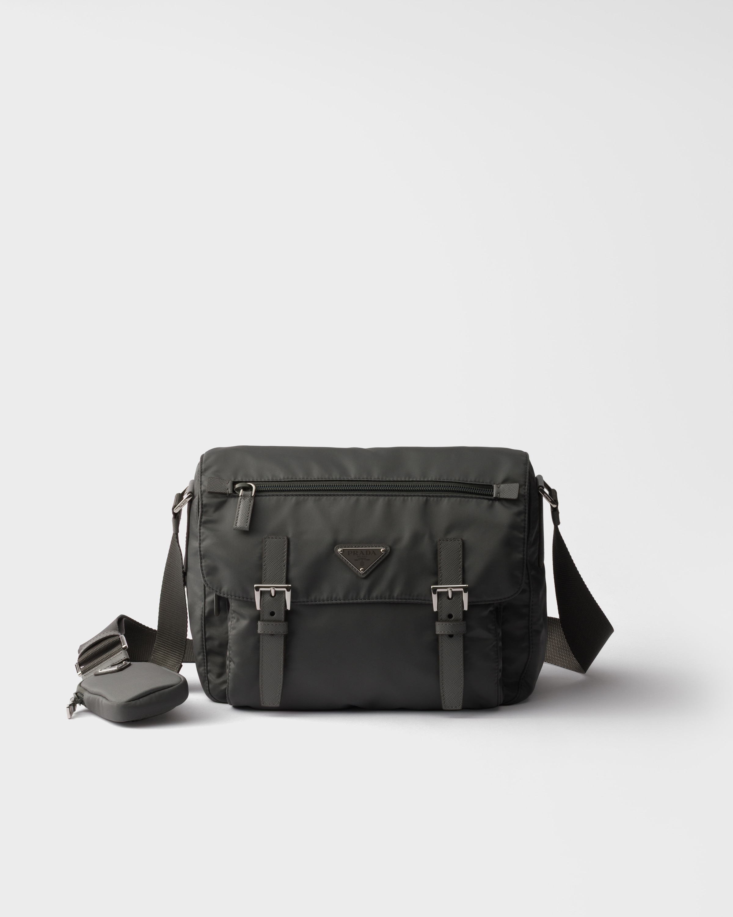Mercury Gray Re-Nylon shoulder bag | PRADA - United States Mercury Gray Re-Nylon shoulder bag | PRADA - United States
