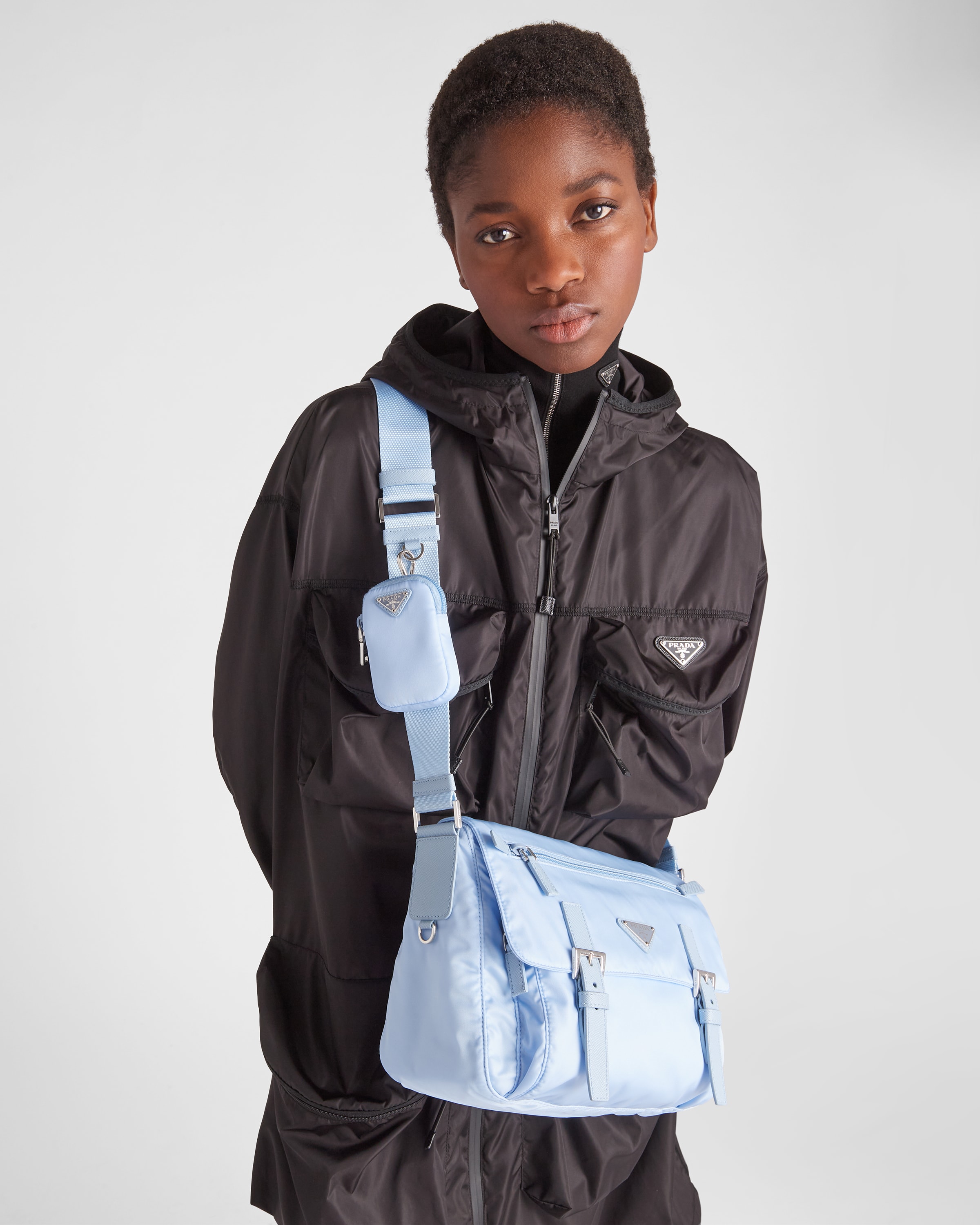 Light Blue Re nylon Shoulder Bag PRADA