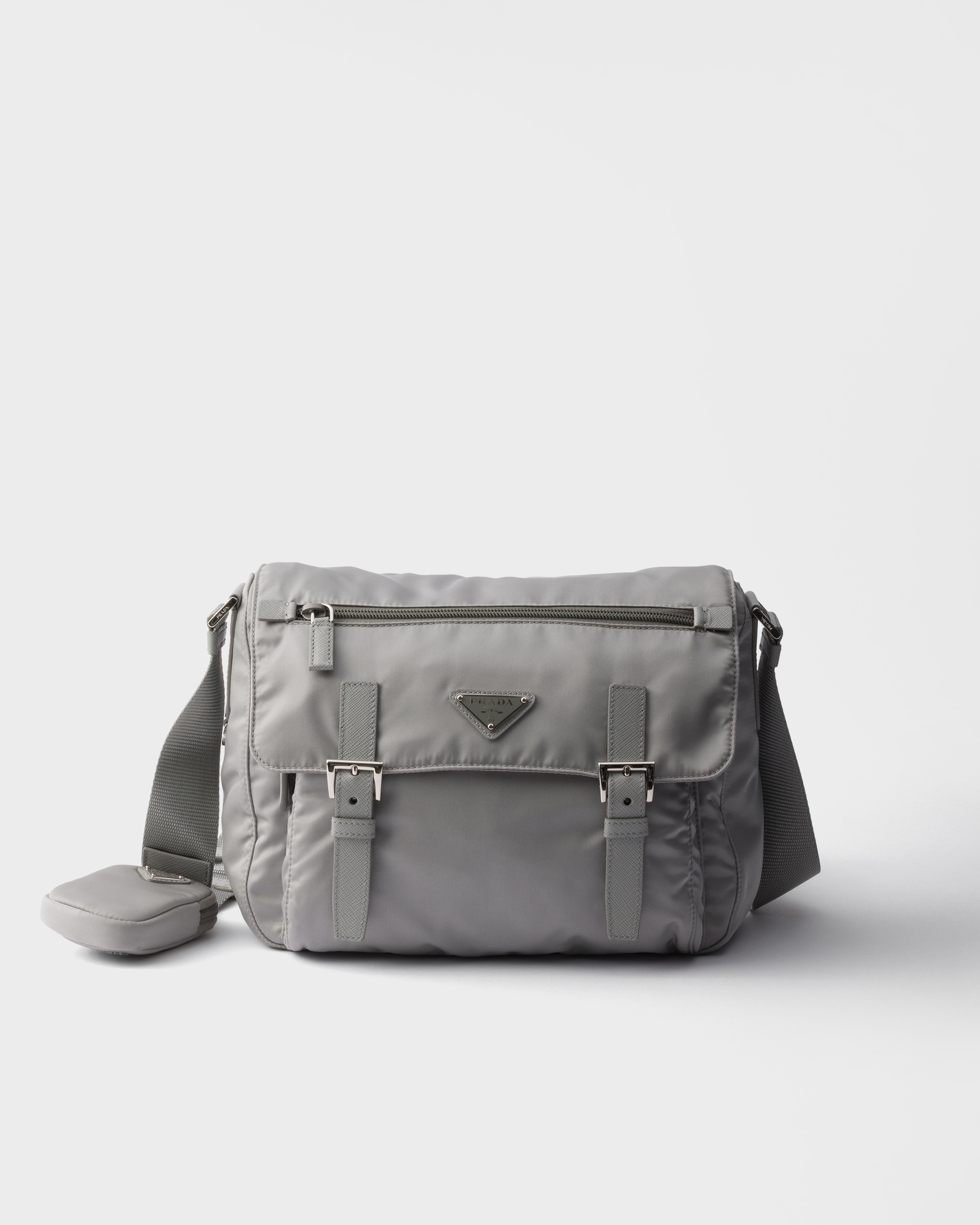 Cloudy Gray Re-nylon Shoulder Bag | PRADA