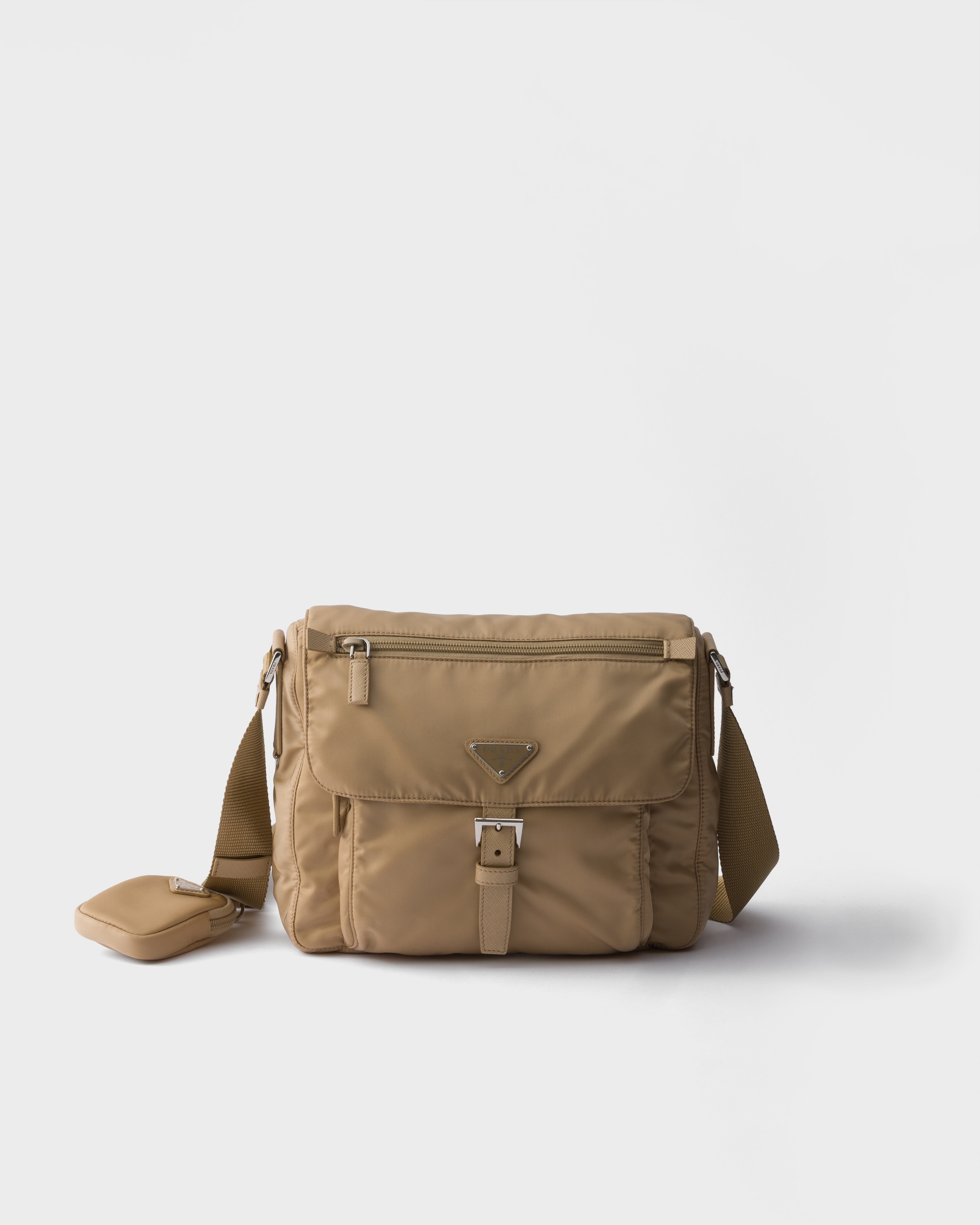 Camel Brown Re-Nylon shoulder bag | PRADA - United States