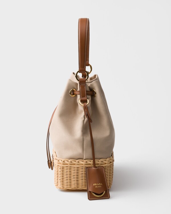 حقيبة باكيت من الخيزران وقماش الكانفا - طبيعي/حبل حقيبة باكيت من الخيزران وقماش الكانفا - طبيعي/حبل