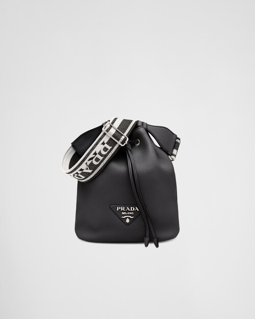ブラック レザー バケットバッグ | Prada
