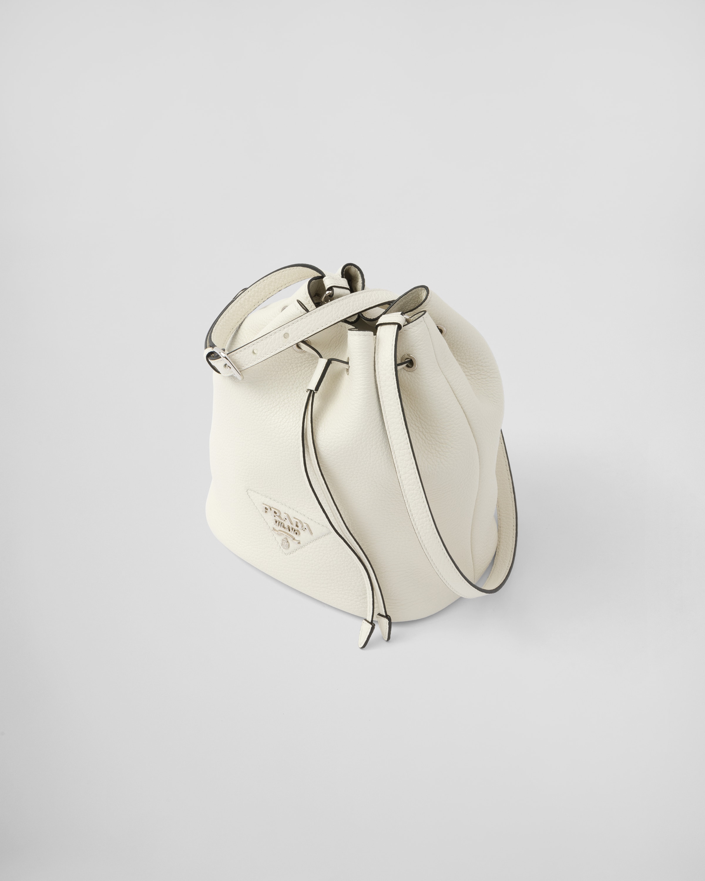 White Leather Bucket Bag PRADA