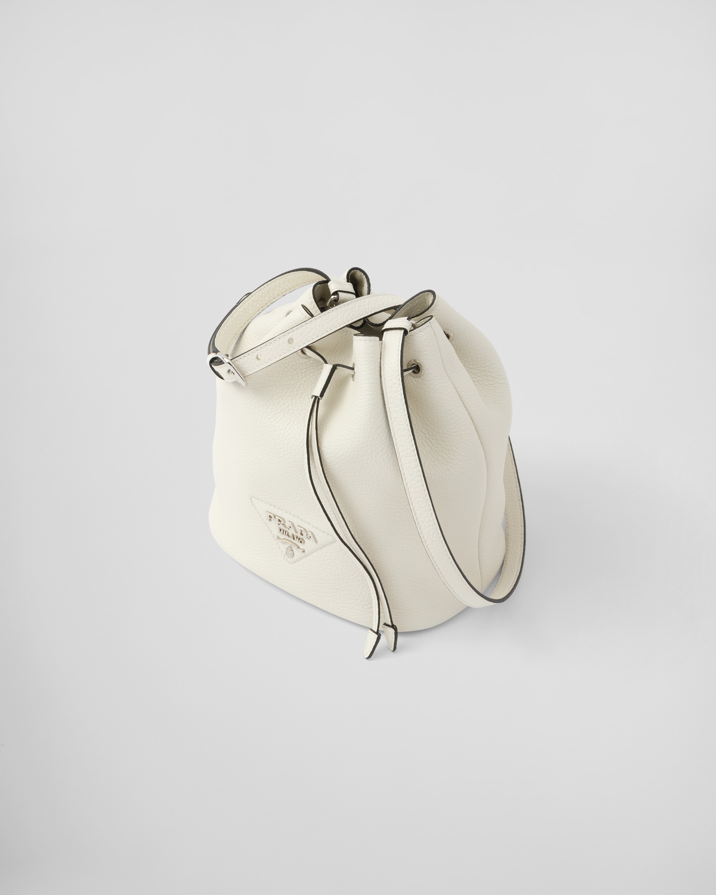 White Leather Bucket Bag