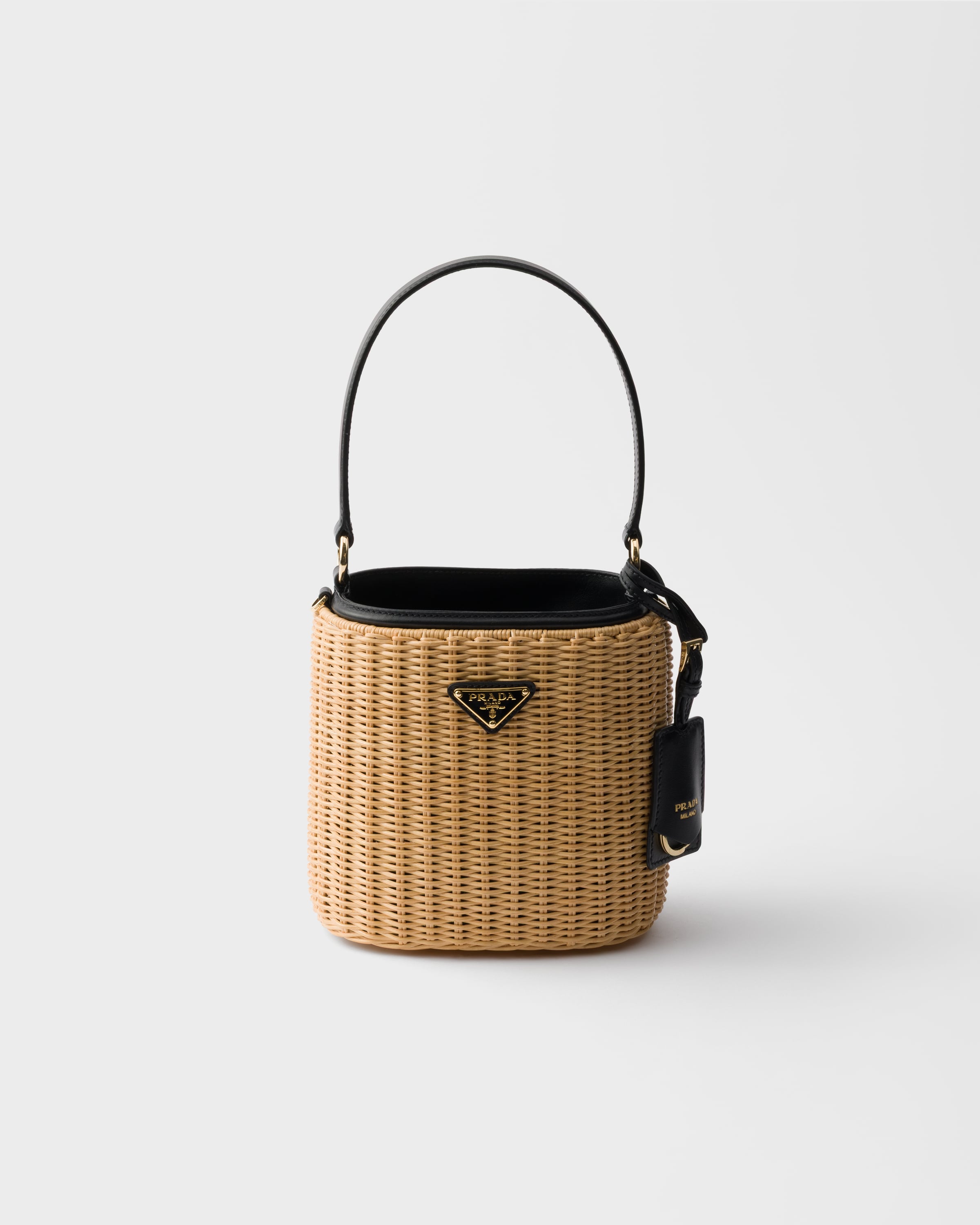 Prada Wicker and leather bucket bag