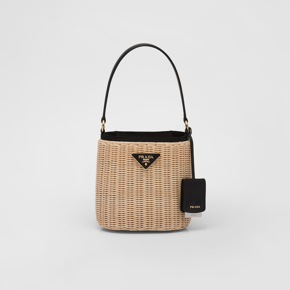 Prada Secchiello in midollino e canvas 1