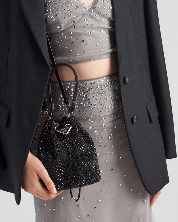 クリスタル サテン ミニバッグ クリスタル サテン ミニバッグ