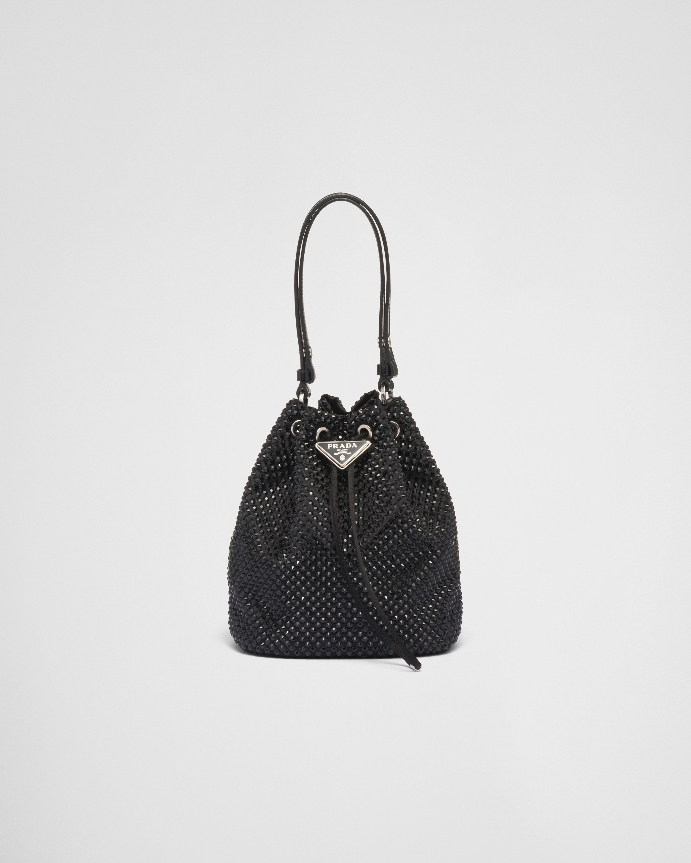 Prada Satin Mini-bag With Crystals In Black