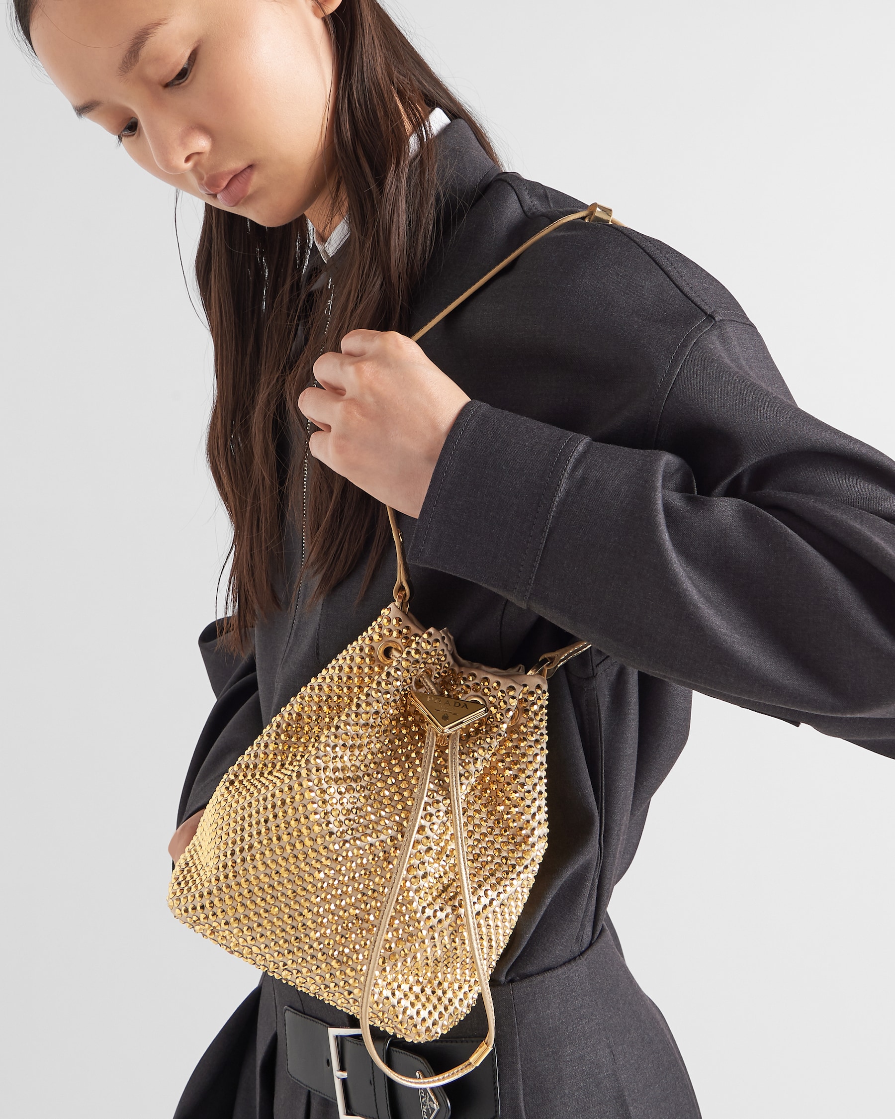 Beaded Satin Mini Bag – Blue