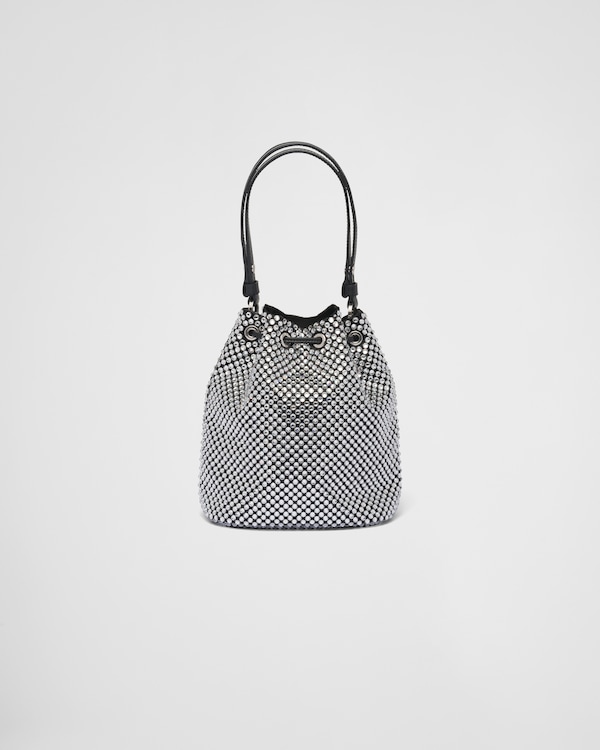 Mini bolsa em cetim com cristais Mini bolsa em cetim com cristais