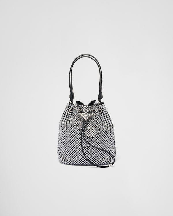 ショルダーバッグ・ポシェット PRADA | Embellished satin mini-pouch 1NR016_2AWL_F0T7O Crystal Embellished satin mini-pouch | PRADA