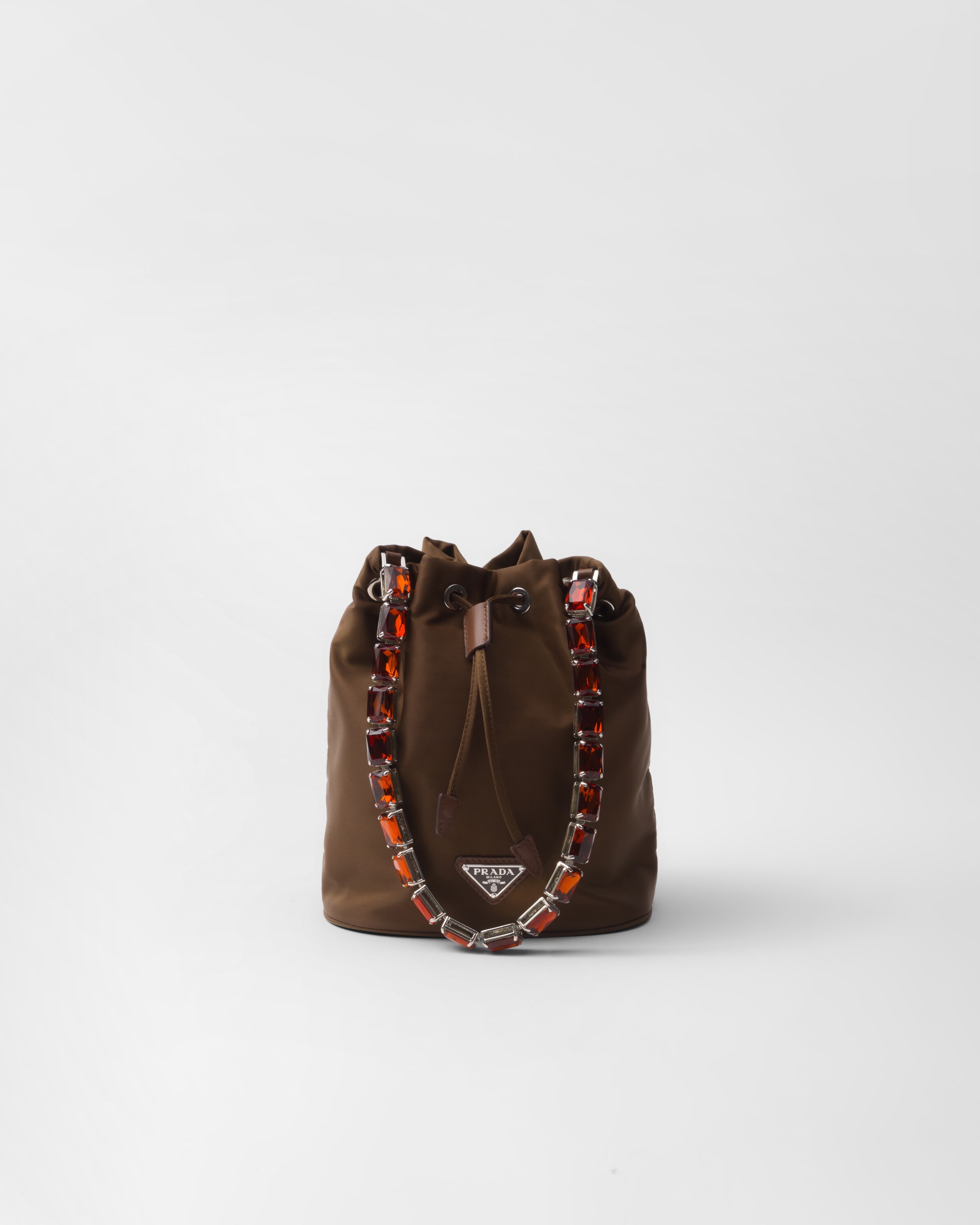 Cocoa Brown Re nylon Mini bag PRADA