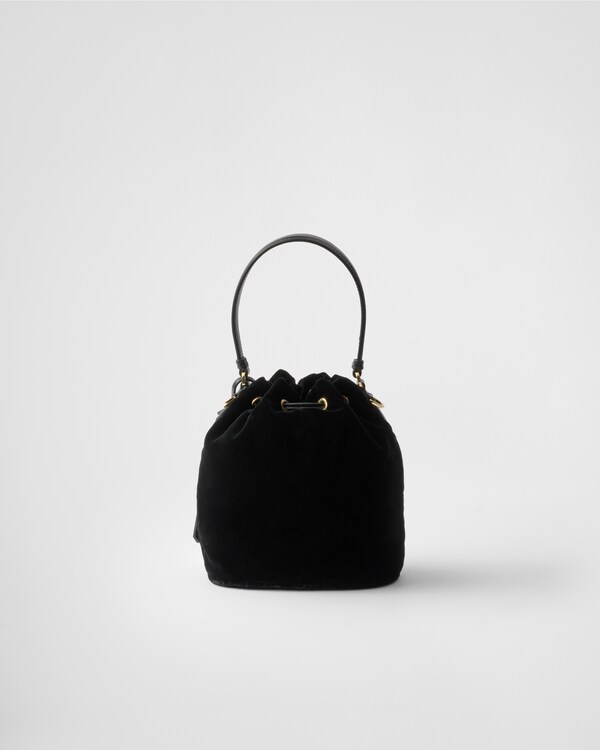 Mini velvet bag with nappa leather details Mini velvet bag with nappa leather details