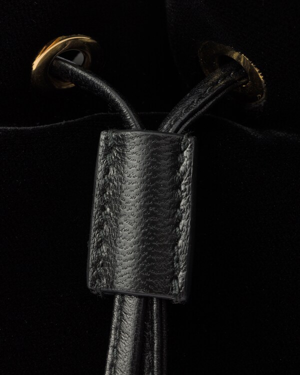 Mini velvet bag with nappa leather details Mini velvet bag with nappa leather details