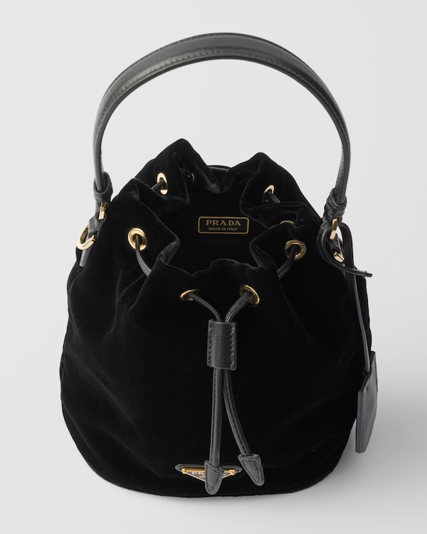 Mini velvet bag with nappa leather details Mini velvet bag with nappa leather details