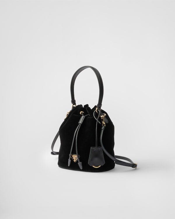 Mini velvet bag with nappa leather details Mini velvet bag with nappa leather details