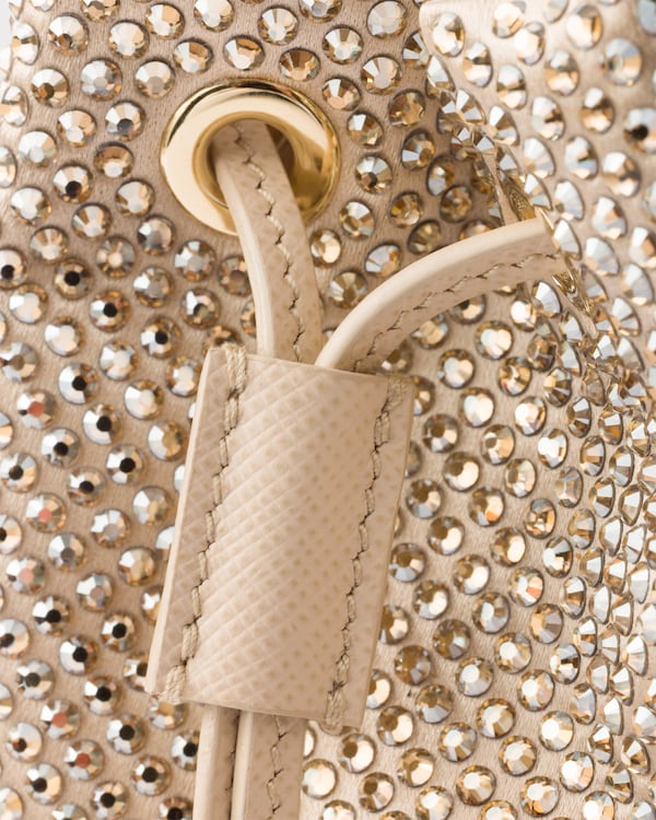 Mini crystal-studded satin bag Mini crystal-studded satin bag