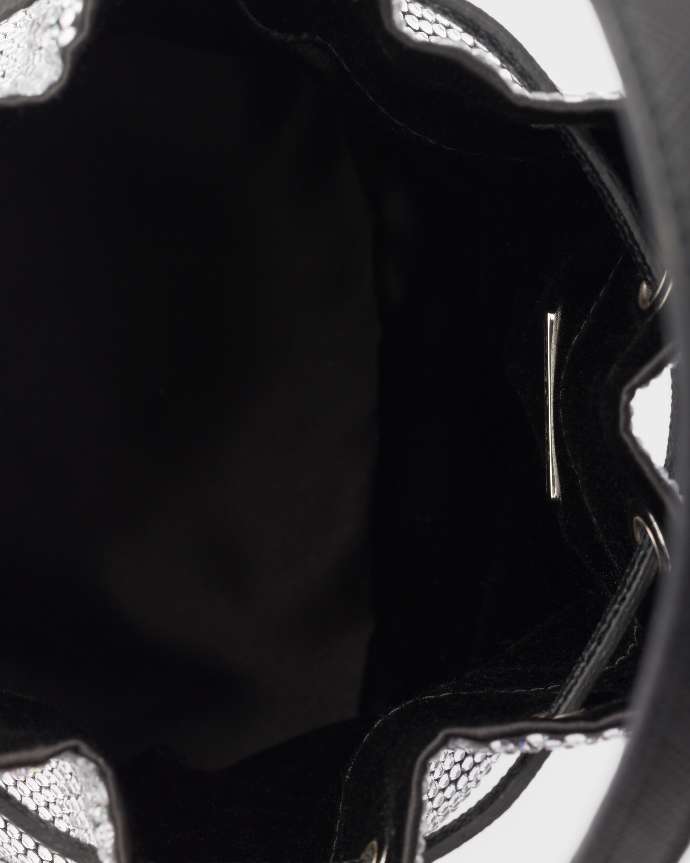 Crystal-studded satin mini-bag