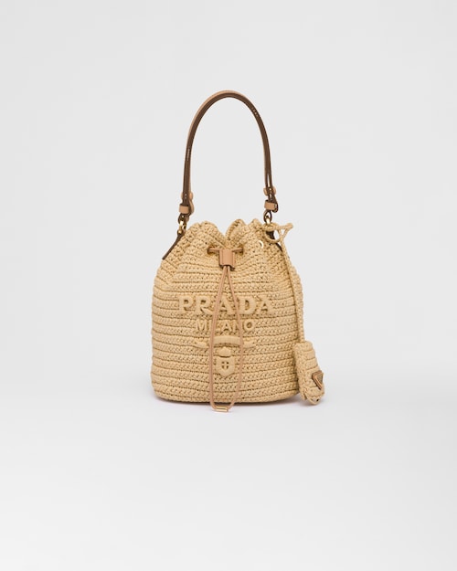 Prada Mini sac seau en crochet et cuir 1
