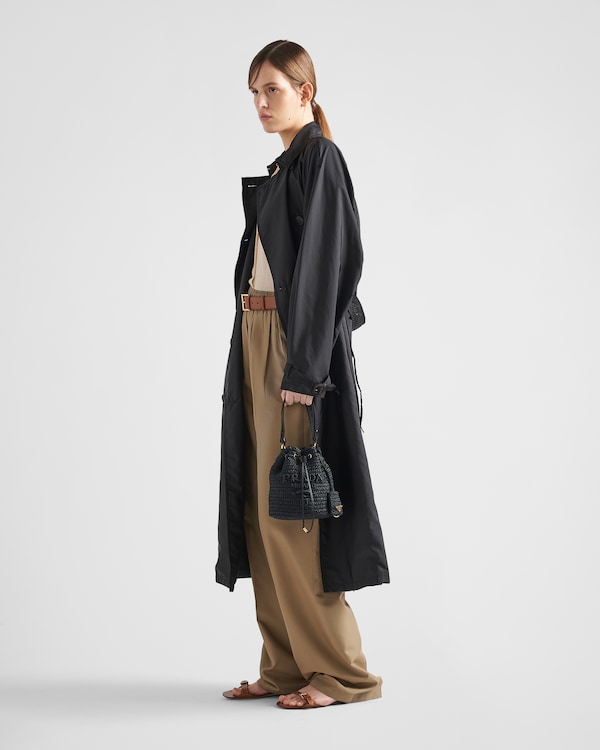 Mini crochet and leather bucket bag - Black Mini crochet and leather bucket bag - Black