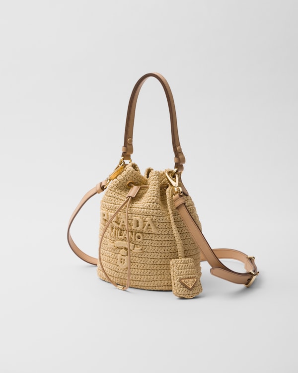 Mini secchiello in crochet e pelle Mini secchiello in crochet e pelle