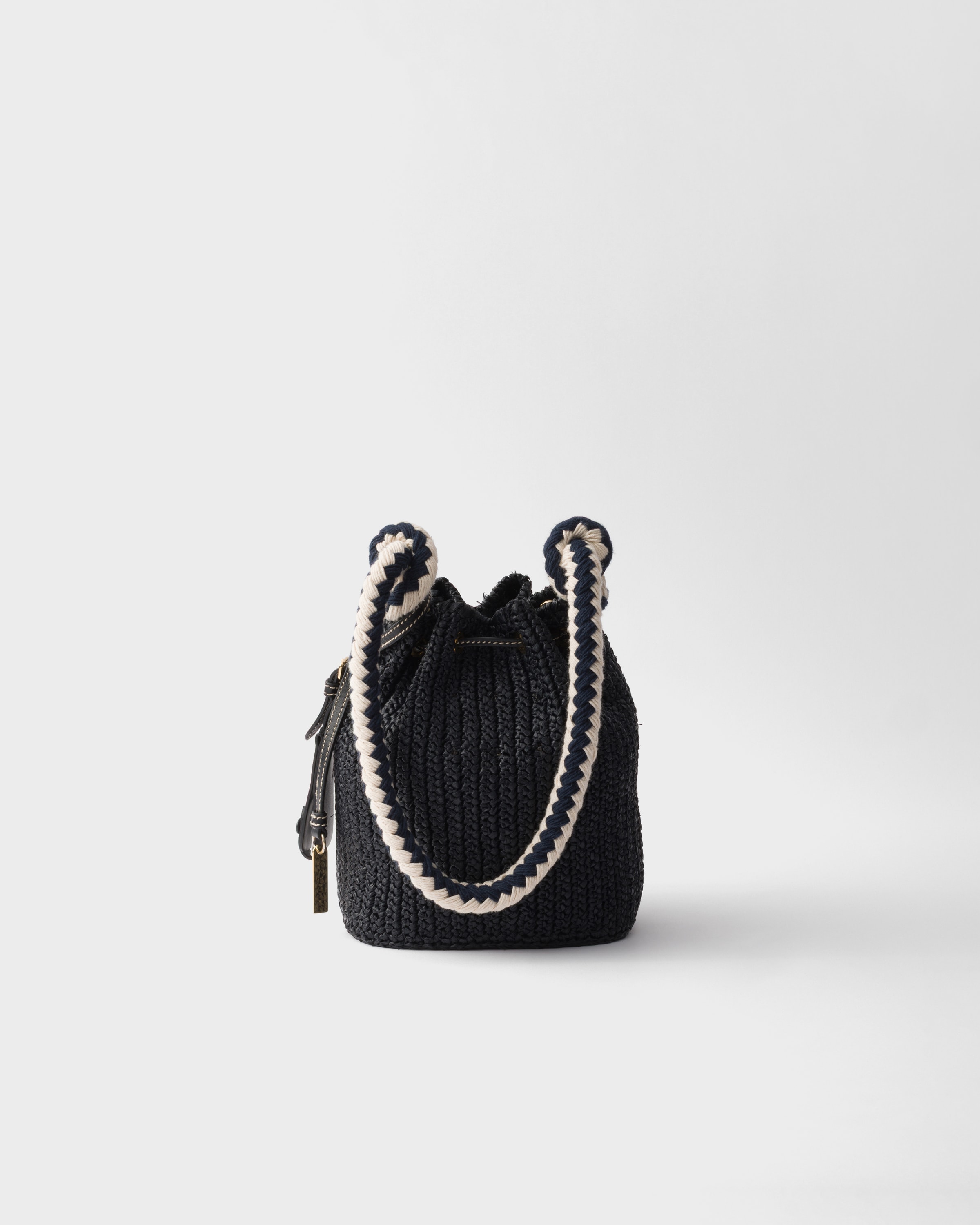 Black Crochet mini bucket bag | PRADA