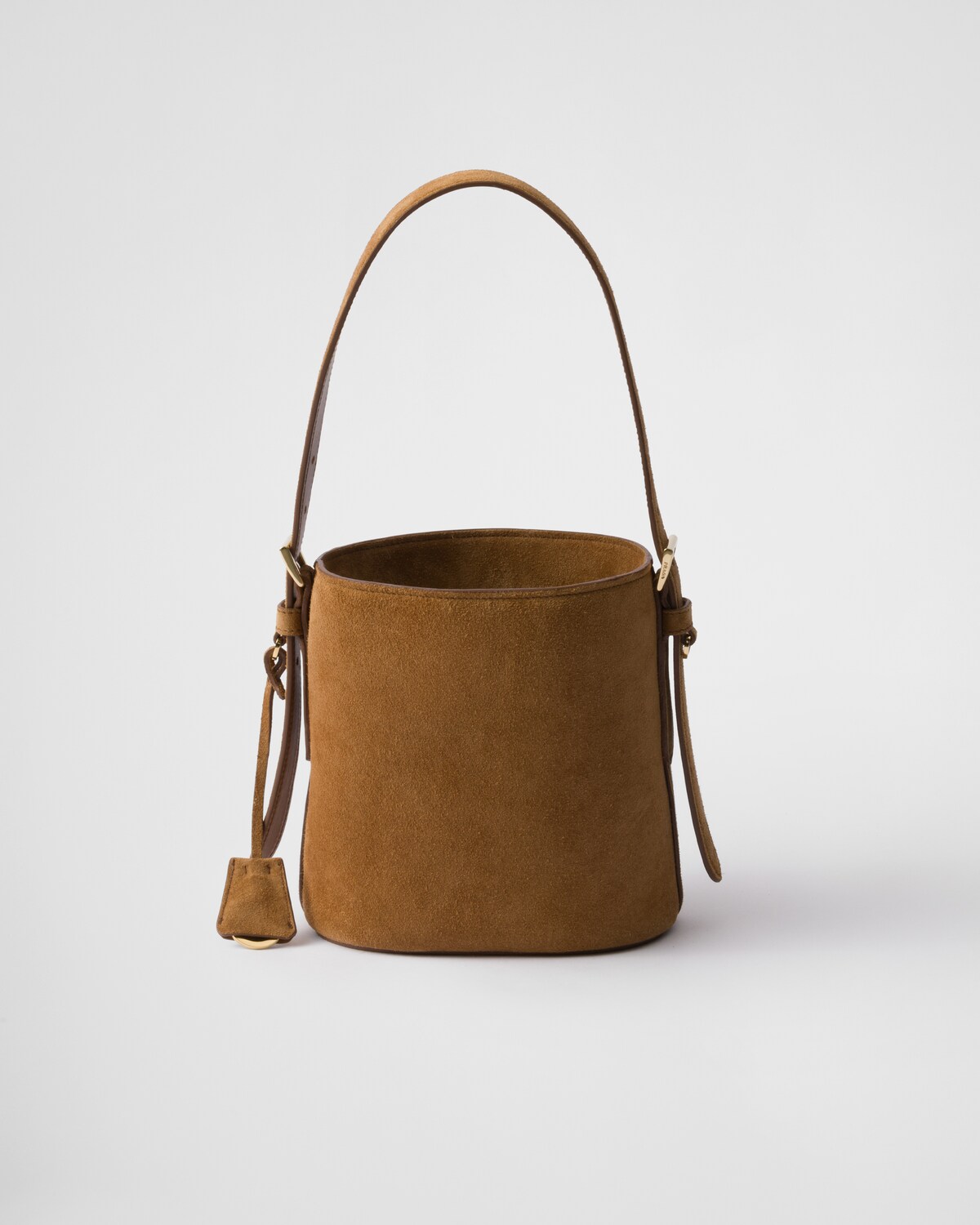 PRA BUCKET BAG 21 IN BROWN SUEDE