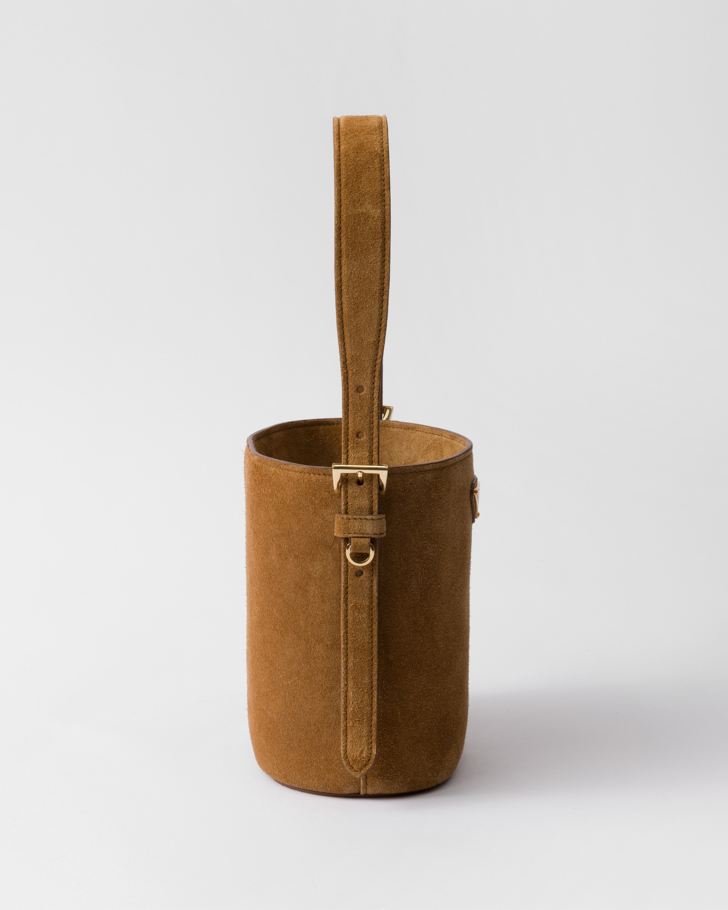 Cinnamon Suede Mini Bucket Bag | PRADA